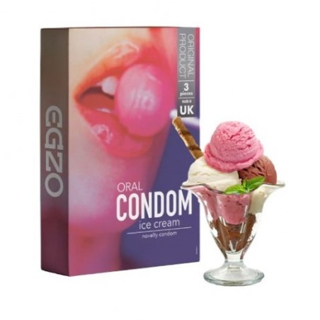 EGZO Oral Ice Cream 3 szt. - prezerwatywy smak lodów
