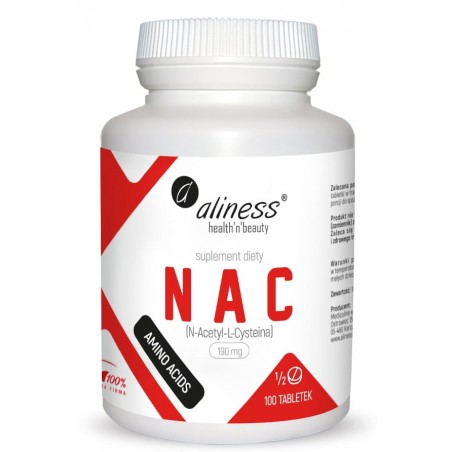 Aliness NAC, N-Acetyl-L-Cysteine - 100 kapsułek