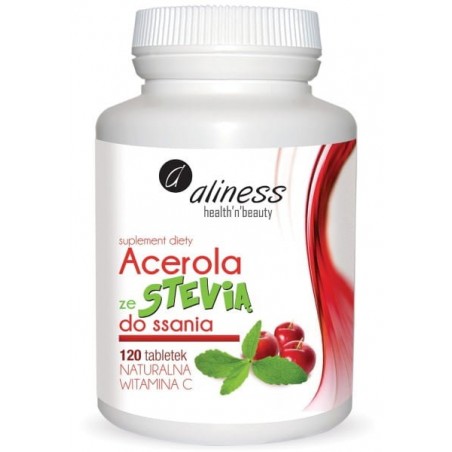 Aliness Acerola ze Stevią do ssania - 120 tabletek