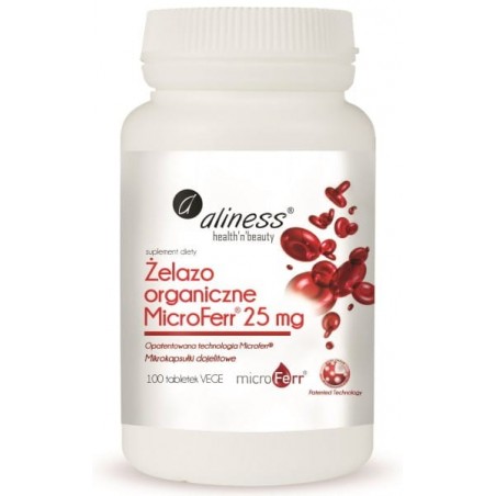 Aliness Żelazo organiczne MicroFerr - 100 tabletek