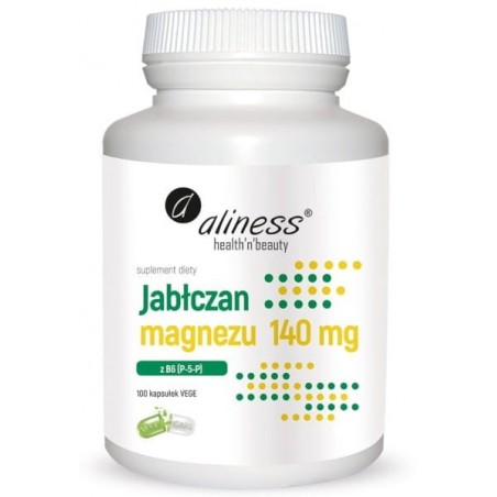 Aliness Jabłczan magnezu 140 mg z B6 (P-5-P) - 100 kapsułek